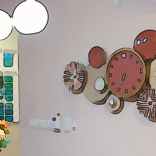 Study panel — the plate wall and its clock